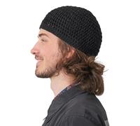 CHARM Sombrero Hombre Kufi Gorro de Punto - Gorro Crochet Algodón para Oración Verano Hecho A Mano Negro M