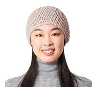 CHARM Sombrero Hombre Kufi Gorro de Punto - Gorro Crochet Algodón para Oración Verano Hecho A Mano Rosa Beige M