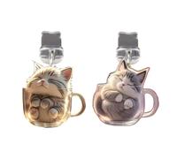 Charm Tapón Antipolvo De Móvil - Protector de Gato Acrílico Impermeable y Antipolvo | 2 Piezas Dije Tapón USB C Para Teléfono - Para Tablet Llavero Lector Interior Exterior Hogar Oficina Viaje Gimnasi