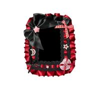 Charm - Tarjetero de inspiración victoriana con textura de nailon reforzado, solución de almacenamiento portátil para viajeros frecuentes, funda de nailon con encaje