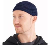 CHARM Tejido Algodón Cráneo Gorra Kufi Islam Oración Sombrero Croché Puntada Tapa Gorros Beanie Hombres Tocados para Todos Temporadas Marina