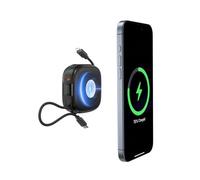 Charmast Power Bank para Magsafe,10000mAh Magnético Bateria Externa Inalámbrico Carga Rapida,PD 20W USB C Bateria Portátil con Cables Integrado para iPhone 16/15/14/13/12/Pro,AirPod,iWatch ect