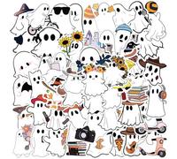 CharmBurst 100 Piezas de Stickers de Fantasma de Halloween, Pegatinas Decorativas de Fantasmas Lindos para Fiestas, Adecuadas para Niños, Adolescentes y Adultos, Ideales para Botellas de Agua,