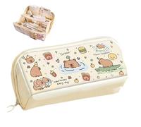 CharmBurst Capybara-Druck Federmäppchen, Mehrschichtig, Großes Volumen, Federtasche für Mädchen, Schulsachen, Schreibwaren Set, Geschenk für Jugendliche