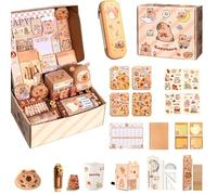 CharmBurst Capybara-Stationery-Set, Gran Estuche de lápices con lápices y Pegatinas, Caja de Regalo Encantadora para niños, Adecuada para Inicio Escolar y Regalos