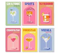 CharmBurst Malen Nach Zahlen Cocktails Set, 6 Piezas Para DIY, Pintura al Óleo Manual Para Adultos y Principiantes, Con Pincel y Pinturas Acrílicas, 15 x 20 cm