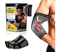 CharmChic 2pcs Coderas para Epicondilitis y Tendinitis, Manga de Compresión de Codo para Hombre y Mujer, Protector de Codo para Tenis, Golf, Baloncesto, Soporte de Codo Transpirable y Deportivo, L