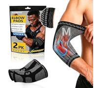 CharmChic 2pcs Coderas para Epicondilitis y Tendinitis, Manga de Compresión de Codo para Hombre y Mujer, Protector de Codo para Tenis, Golf, Baloncesto, Soporte de Codo Transpirable y Deportivo, M