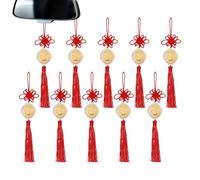 Charme Cheval Nouvel An Chinois, 10 Pièces Or,Pendentif 4,5×27cm Avec Frange et Nœud | Idéal pour Maison, École, Bureau, Café, Librairie, Salon, Étagère, Décor Festif