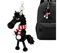 Charme Porte-Clés - 7,87 Pouces 2026 Année Du Cheval, Porte-Clés D'animaux En Peluche Pour Sac | Pour Hommes Femmes Garçons Filles Jeunes Adolescents Mari Fils Fille Famille, Negro, Refer to