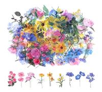 CharmeFleur 120 unidades de pegatinas transparentes para plantas, pegatinas de flores de PET, decals de flores vintage para journaling, pegatinas impresas claras de flores vintage, para crear