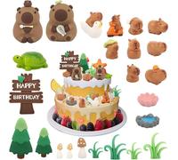 CharmeFleur 24 PCS Capybara Topper de Pastel Mini Capybara Decoraciones de Cumpleaños Capybara Suministros para Fiestas