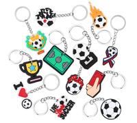 CHarmeFleur 24 piezas de llaveros de fútbol a granel llaveros deportivos llaveros de pelota de fútbol regalos de fiesta de cumpleaños temáticos de fútbol para recompensas de carnaval rellenos de