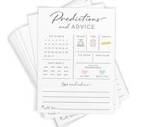 CHarmeFleur Baby Predicciones y Consejos Tarjetas para Padres - Juego de Ducha de Bebé, Deseos para Mamá & Papá, Revelación de Género Niño o Niña, Diseño Moderno Minimalista, 20 Tarjetas