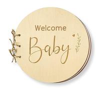 CHarmeFleur Libro De Madera Alternativas para Niños Niñas Libro De Visitas Baby Shower Cartel De Bienvenida Recuerdos Regalos Libro De Autógrafos Vacío para Decoración