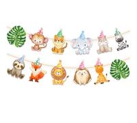 CHarmeFleur Safari Animales Todo Lo Mejor para Tu Cumpleaños Banner Tema Jungla Decoración Fiesta Accesorios para Fiestas Decoración De Cumpleaños Decoración para Mujeres