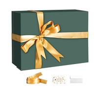 CHARMGIFTBOX Cajas de regalo verdes con tapas, caja de regalo de 28 x 20 x 10 cm con cinta, cajas de regalo plegables con cierre magnético para regalos, la caja de propuesta de dama de honor
