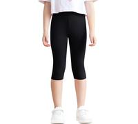 Charmi 3/4 Leggings Capri Pantalones Verano Algodón Niñas Negro 6-7 Años (Tamaño del Fabricante 130)