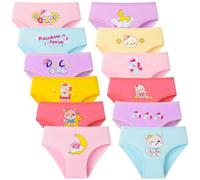 Charmi Braguitas Slips Calzoncillos Algodón Niña para 3-10 Años Pack de 12 Gato Unicornio Pato 4-6 Años (Tamaño del Fabricante M)