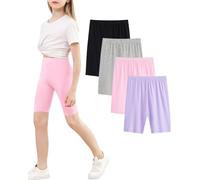 Charmi Leggings Cortos Shorts Pantalón Deporte Mallas Niña Pack 4 Verano Fresco 6-7 Años (Tamaño del Fabricante 130)