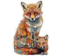 CHARMIBLE Puzzle de madera para adultos, 300 piezas, Zorro, Rompecabezas de madera de 46.6 x 30 cm, Regalo y decoración perfectos