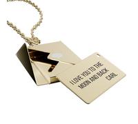 Charmify Collar de sobre personalizado, regalo personalizado con mensaje grabado, regalo único para ella, recuerdo de joyería personalizado, talla única, Plata esterlina, No es una piedra preciosa
