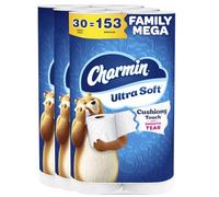 Charmin Papel higiénico ultra suave 30 Mega rollos familiares, 313 hojas por rollo