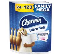 Charmin Papel higiénico ultra suave al tacto, 24 mega familiares = 123 rollos regulares, color blanco