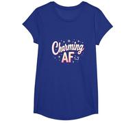 Charming AF: Argot Brillante para Mujeres seguras Camiseta, Niñas, Azul Real, L