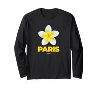 Charming Beauty of Paris France Tropical Flower Frangipani Manga Larga