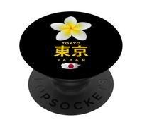 Charming Beauty of Tokyo Japan Tropical Flower Frangipani PopSockets PopGrip Adhesivo
