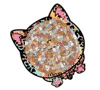 Charming Cat Puzzle - Animal Jigsaw for Brain Games | Wood with Compact Frame, 135 Piece Logic Challenge, Puzzle Toy for Kids, Adults, Youths, Elderly, Tabletop, Kindergarten, Home Decor