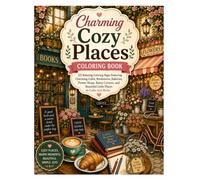 Charming Cozy Places Coloring Book: 80 Relaxing Coloring Pages Featuring Charming Bookstores, Cozy Bakeries, Flower Shops, Rainy Cafés, and Aesthetic Small Businesses