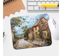 Charming French Village Art - Alfombrilla de mouse con textura de alta calidad, impermeable, para juegos y oficina, diseño lavable y antideslizante