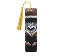 Charming Gorilla Love Canvas - Marcapáginas de madera con impresión de doble cara, accesorios artísticos, regalos de cumpleaños para hombres y mujeres, regalos para amantes de los libros