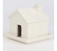 Charming Home - Quemador de Incienso, aromaterapia de cerámica en Forma de casa con función de Chimenea de Humo, inauguración de la casa, Incluye 3 Conos de Incienso de sándalo y