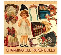 Charming Old Paper Dolls (Calendar 2026 12" x 24" / 30 x 60 cm (abierto)) CALVENDO 12 Month Wall Calendar