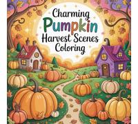 Charming Pumpkin Harvest Scenes Coloring: cute coloring book for kids, coloring book for adults, kawaii coloring book, Coloring Book for Adults and Kids, Bold and Easy, festive autumn motifs