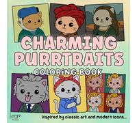 Charming Purrtraits: Cute Kawaii Cat Coloring Book Inspired by Art and Icons - Simple Bold Designs for Adults to Relax, Relieve Stress and Spark Creativity