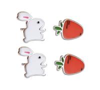 Charming Rabbit Carrot Ear Decor Pair of Asymmetric Earrings for Daily Wear