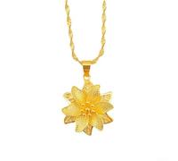 Charming Sand Gold - Collar con colgante ahuecado para mujer, ideal para usar en capas o de forma independiente (pavo real)