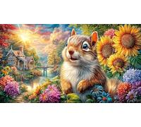 Charming-Squirrel-and-Duck-by-Lake-with-Mountains 1000 Piezas Puzzle Reciclado Juego desafiante Educativo para relajación Creatividad Regalo 70x50/1000pcs