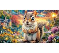 Charming-Squirrel-Holding-Duckling-by-Mountain-Lake 1000 Piezas Puzzle Adultos Juego Familiar Divertido Desafiante Papel Reciclado para Regalos 70x50/1000pcs