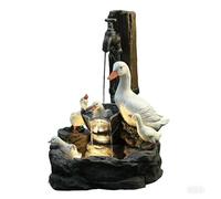 Charming Squirrel Outdoor Water Fountain with LED Light - Perfect for Garden, Patio, and Yard Decor with 10 Bonus Crystals(A)