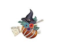 Charmings - Escoba de calabaza y bruja, accesorio de aleación para trajes y decoración de Halloween, accesorios para fiestas de Halloween