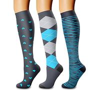 CHARMKING Calcetines de compresión para mujeres y hombres (6 pares) 15-20 mmHg es mejor para atletismo, correr, viajes en vuelo, apoyo