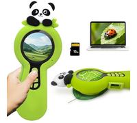 Charmline microscopio Digital 2 en 1 para niños, un Objetivo de cámara y un Objetivo de microscopio, Microscope for Kids 100X, Regalo Ideal para pequeños exploradores, 16GB, Panda