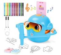 Charmofun Robot de Dibujo para Niños, Drawing Robot con 100 Tarjetas, Robots Inteligente Juguete para Aprendizaje Temprano, Juguete Educativo Interactivo para Niños Niñas a Partir de 3 Años (Azul)