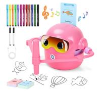 Charmofun Robot de Dibujo para Niños, Drawing Robot con 100 Tarjetas, Robots Inteligente Juguete para Aprendizaje Temprano, Juguete Educativo Interactivo para Niños Niñas a Partir de 3 Años (Rosa)