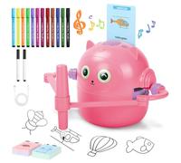 Charmofun Robot de Dibujo para Niños, Drawing Robot con 100 Tarjetas, Robots Inteligente Juguete para Aprendizaje Temprano, Juguete Educativo Interactivo para Niños Niñas a Partir de 3 Años (Rosa)
